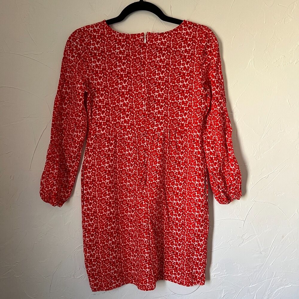 Boden Serena Floral Long Sleeve Petite Dress 2P Cottagecore Cherry Red Ditsy Pop - Picture 9 of 10